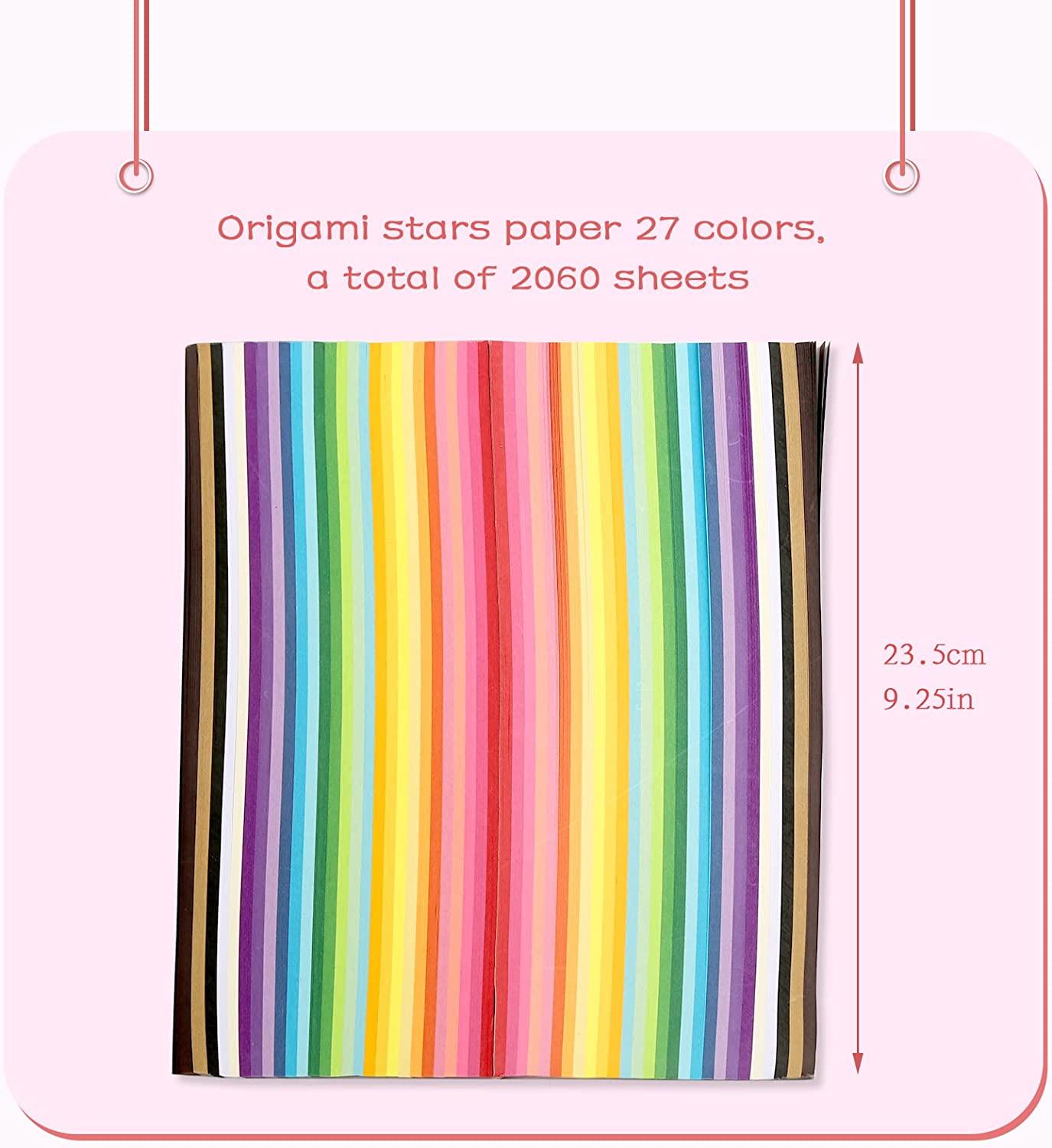 2700 Sheets Origami Star Paper 27 Assorted Colors - Decoration