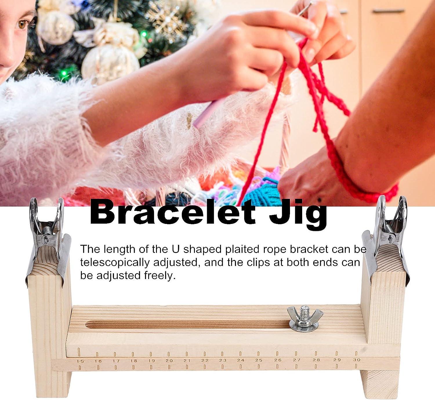 Airfusion Wooden Jig Bracelet Maker, Adjustable Paracord Jig Bracelet Maker U Shape Wooden Frame Bracelet Jig Kit DIY Wristband Rope Knot Braided