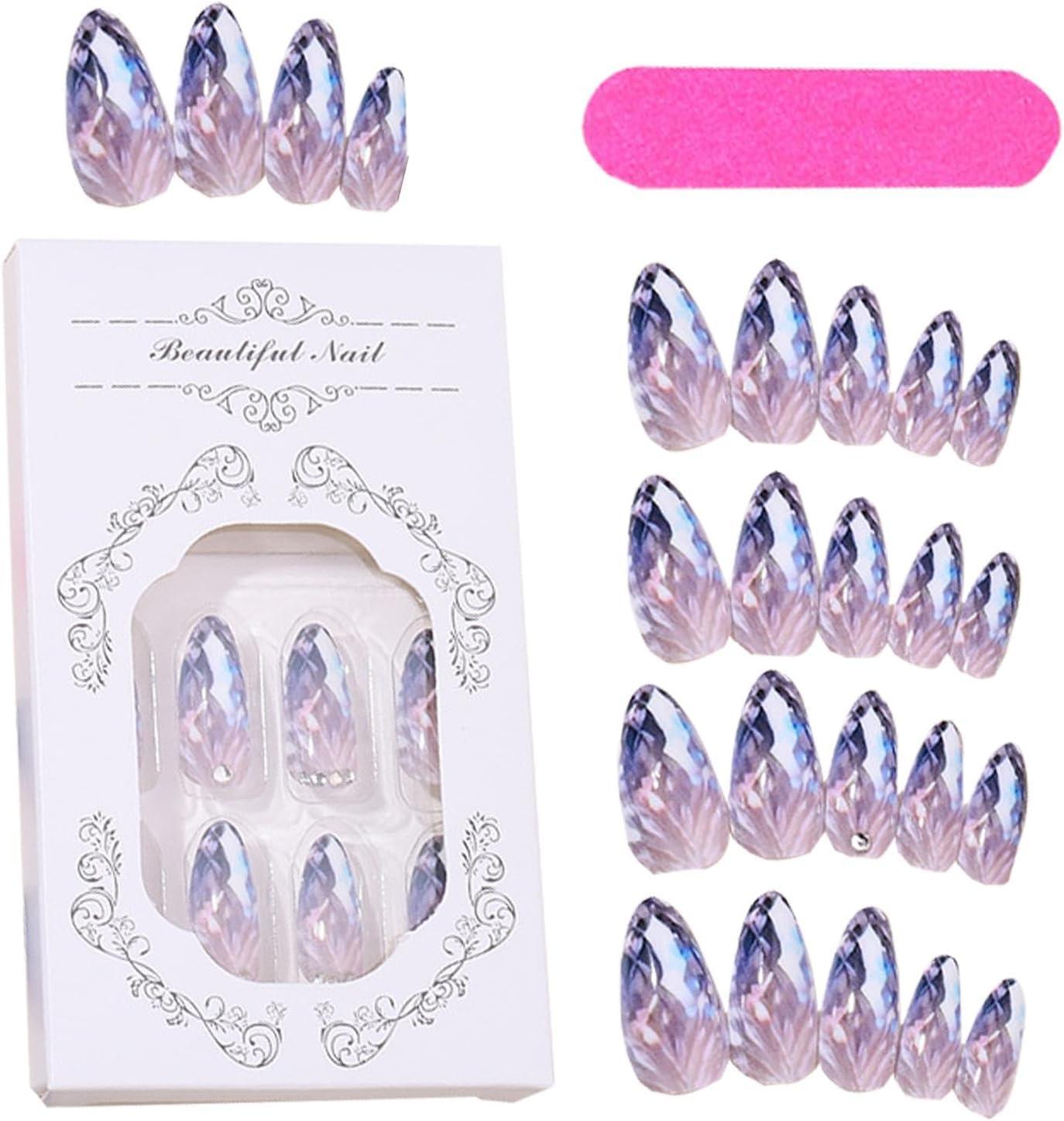 Elegant 4‑Layer Crystal Acrylic Nails