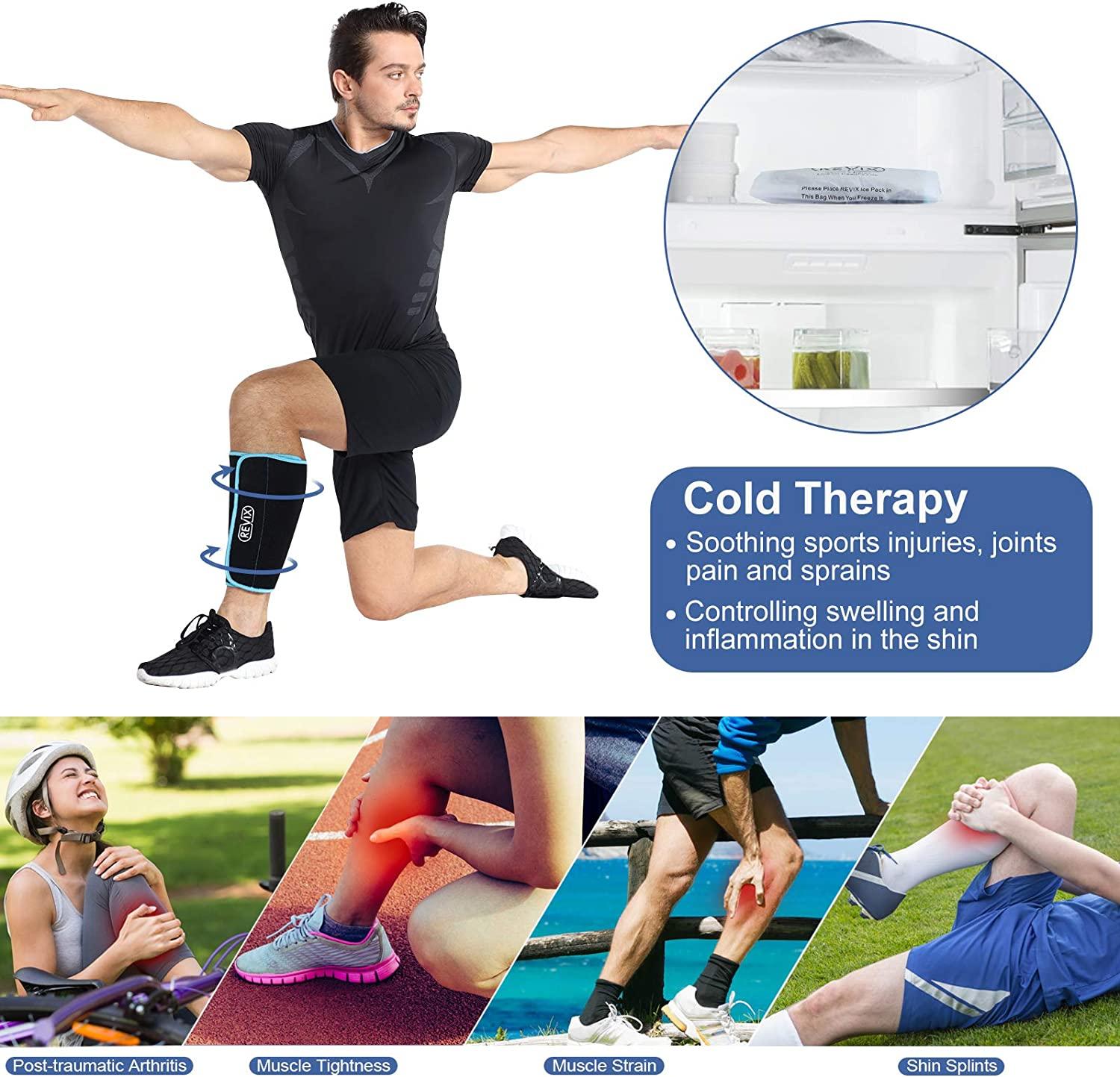 REVIX XL Shin Splint Ice Pack for Injuries Reusable Gel Cold Pack for