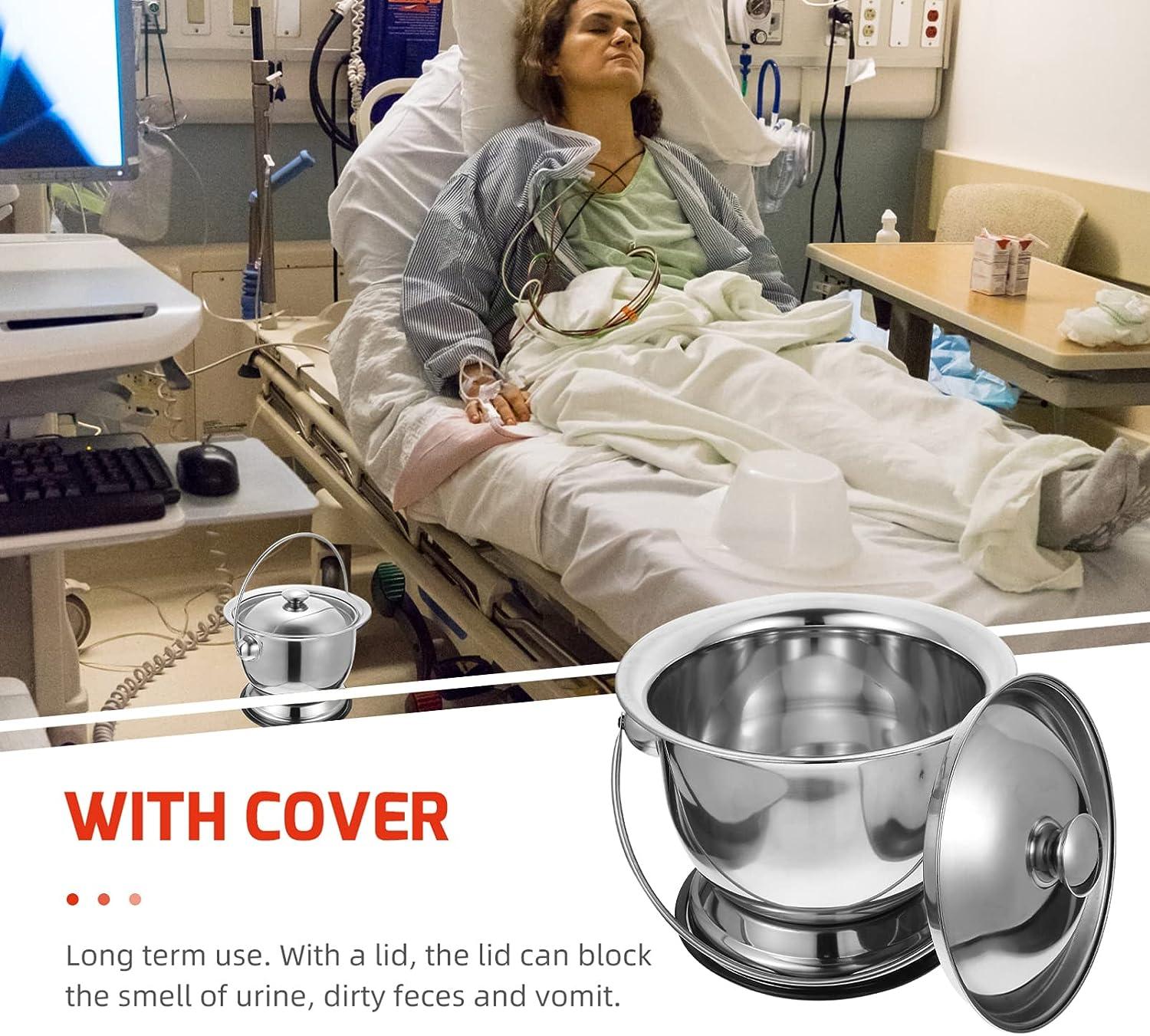 Zerodeko Chamber Pot Stainless Steel Spittoon with Lid Portable Urine