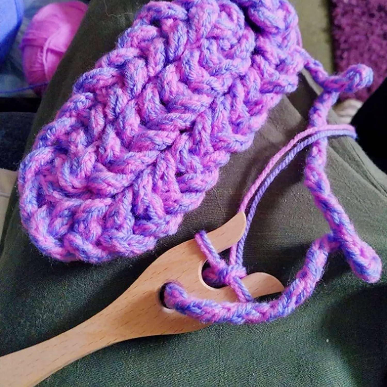 1 Set Handheld Wooden Knitting Fork Lucet Tool Weaving Braiding