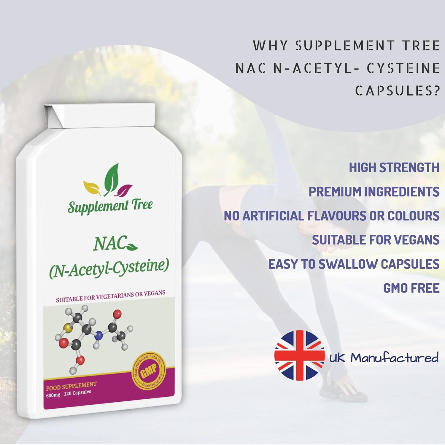 NAC NAcetylCysteine 600 mg 120 Capsules Vegan NAC Supplement High