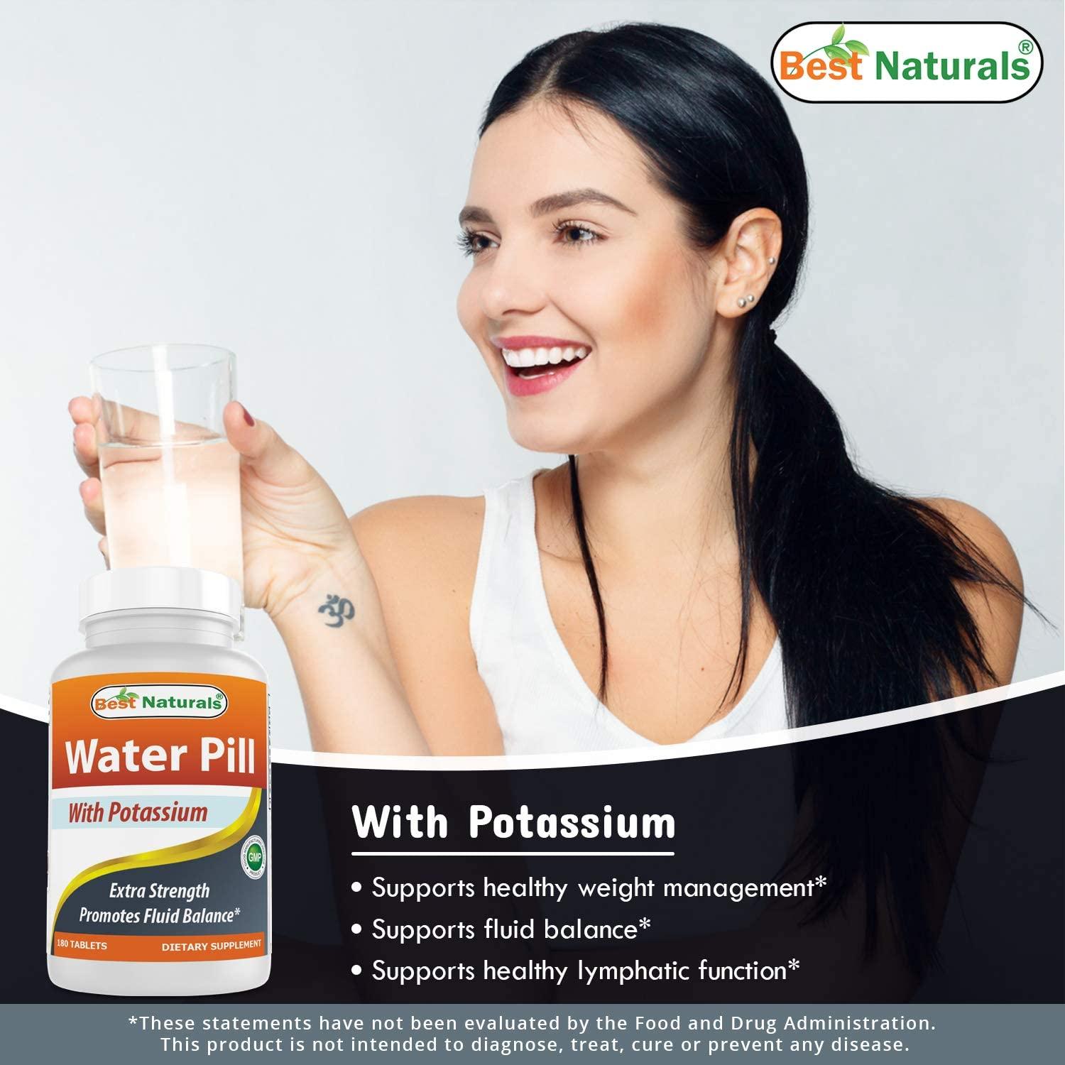 Best Naturals Water Pills with Potassium Tablet, 180 Count