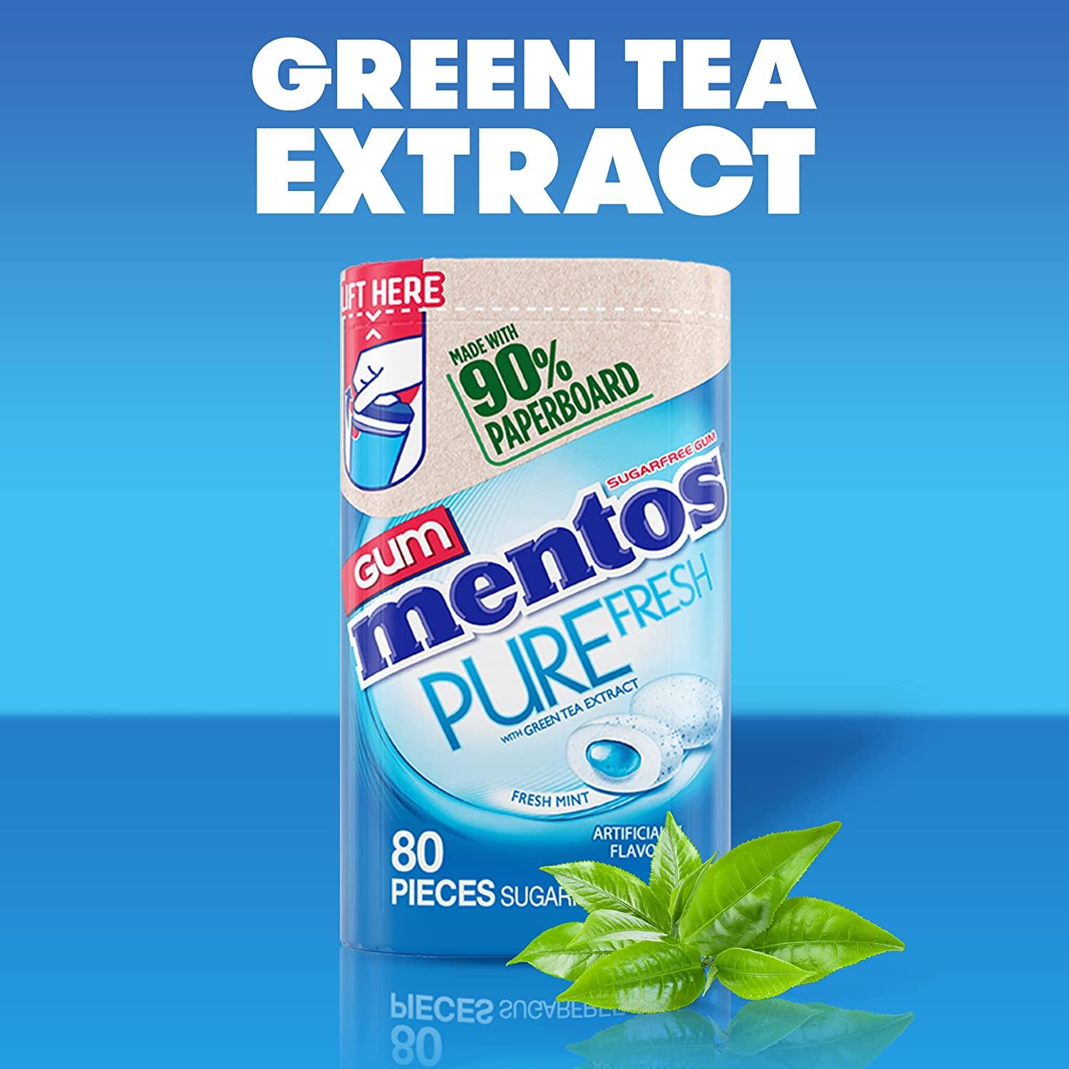 Mentos Pure Fresh SugarFree Chewing Gum with Xylitol, Fresh Mint, in a