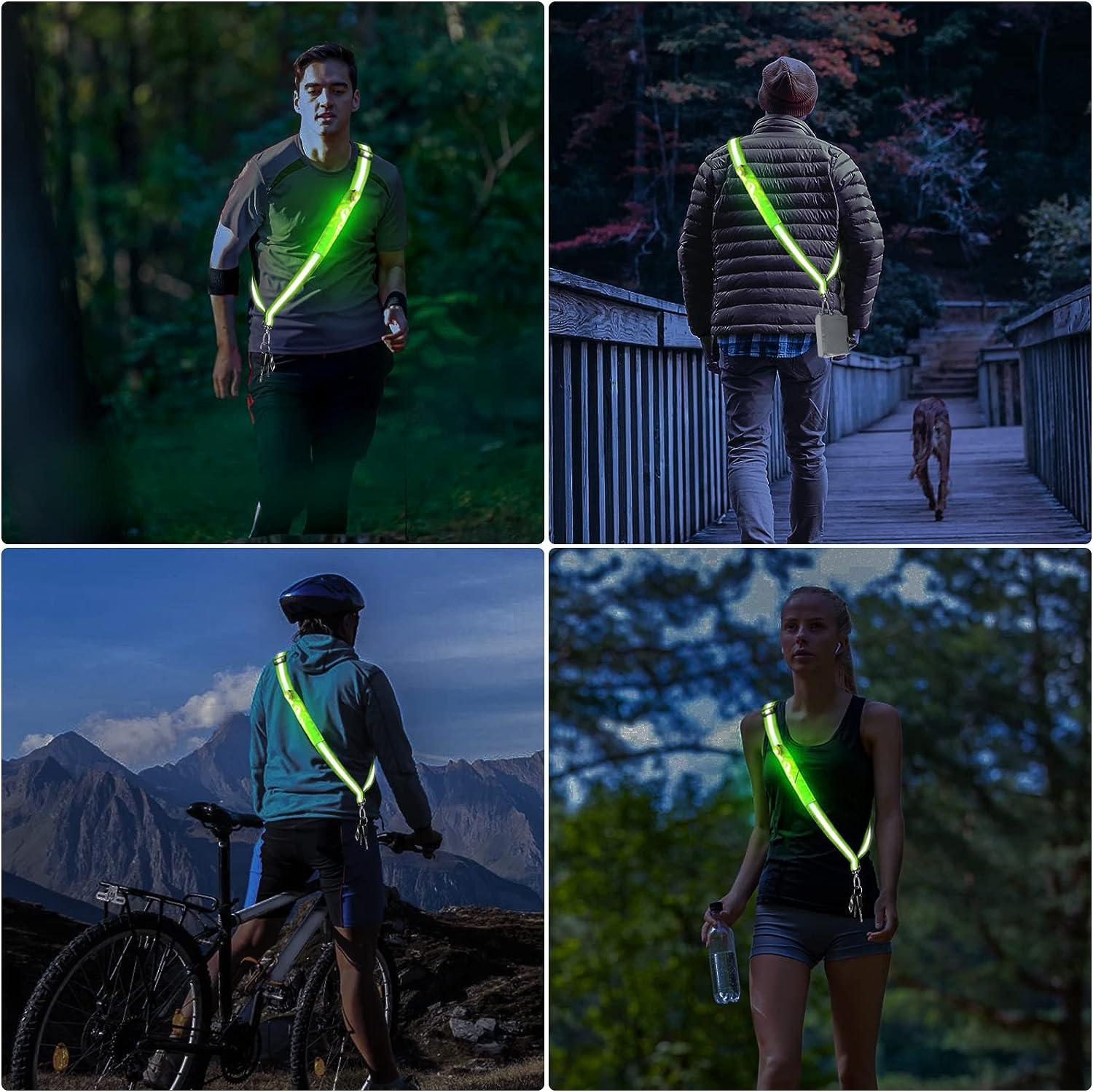 Led Reflective Belt Sash For Walking At Night,rechargeable Led Running Belt  For Runners Walkers,gre