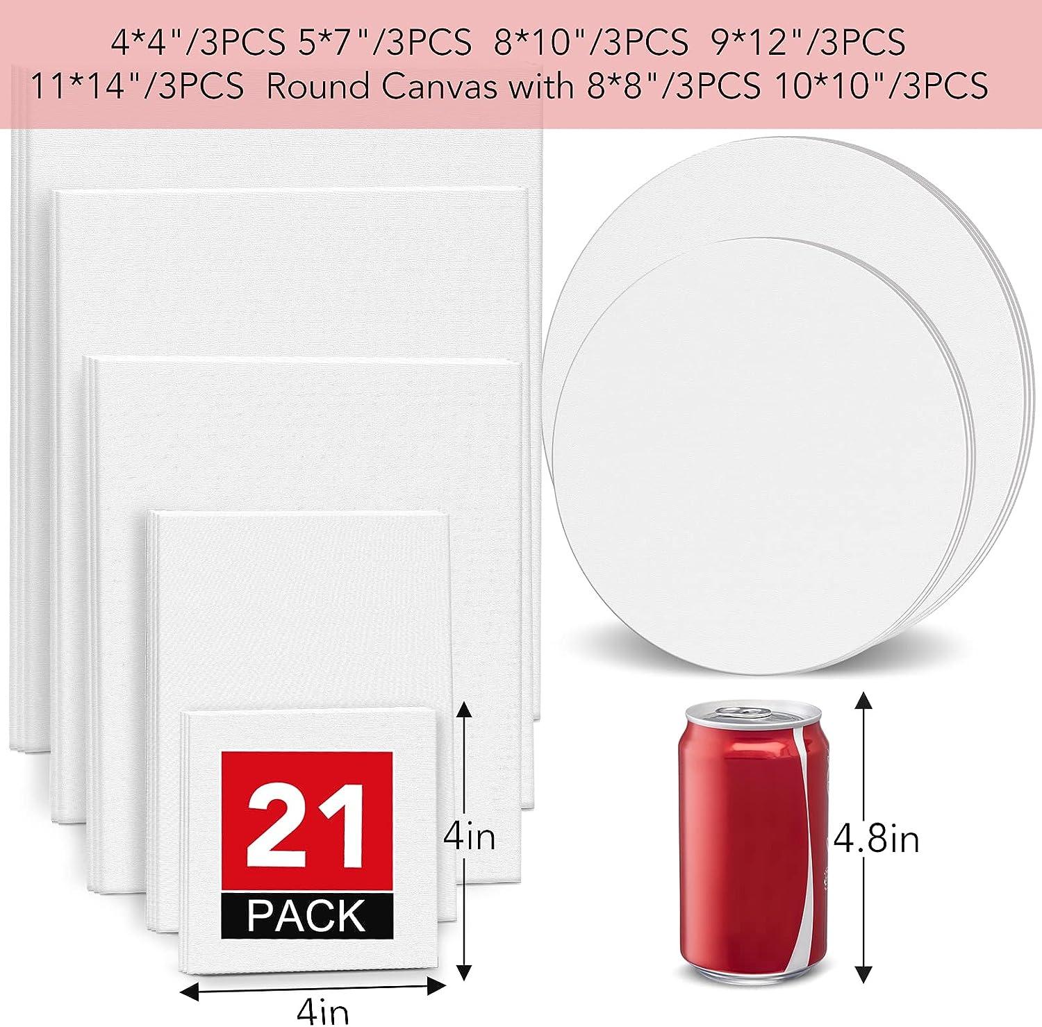 ESRICH Mini Canvases for Painting, Mini Canvas Bulk 100 Pack 2.4x2.4In,  2/5In Profile Small Square Canvases, Blank Canvases are Great for School