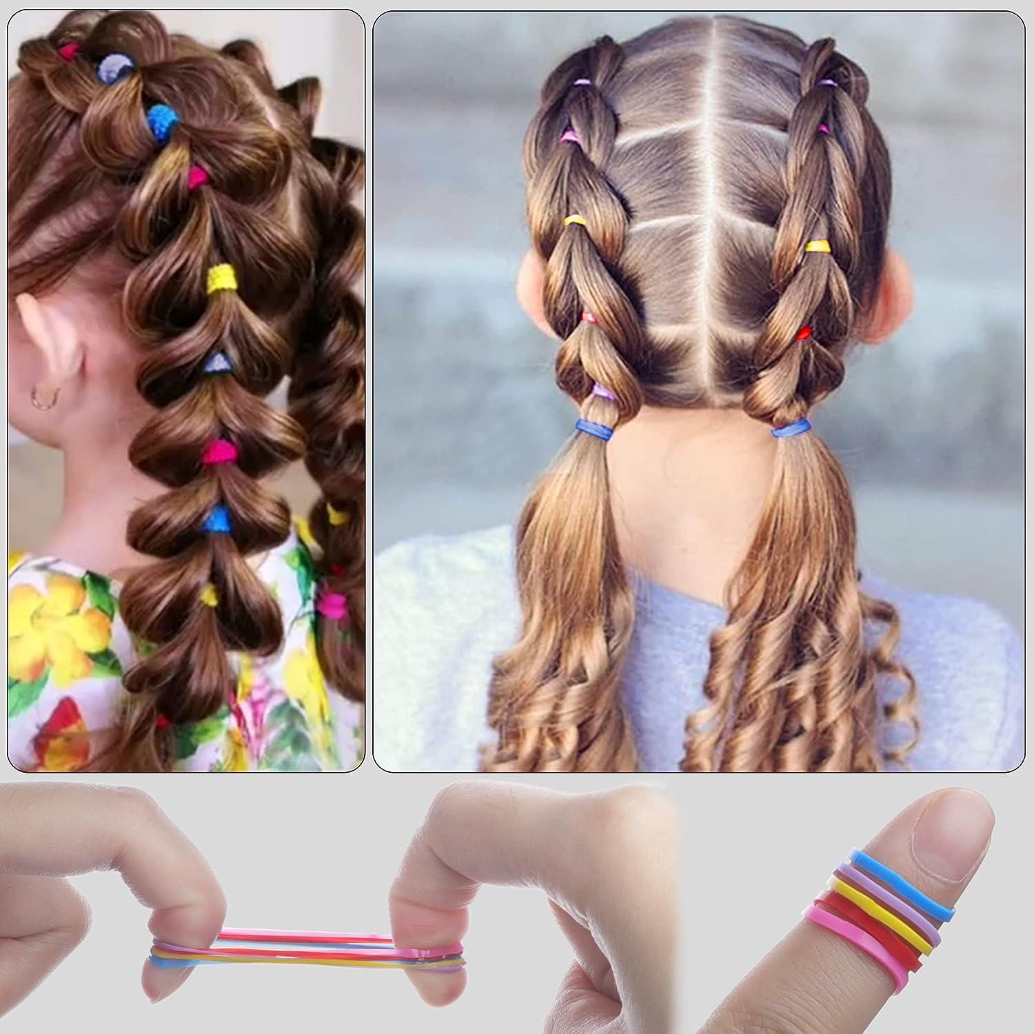 Colorful Mini Elastic Hair Ties for Girls Soft Small Rubber
