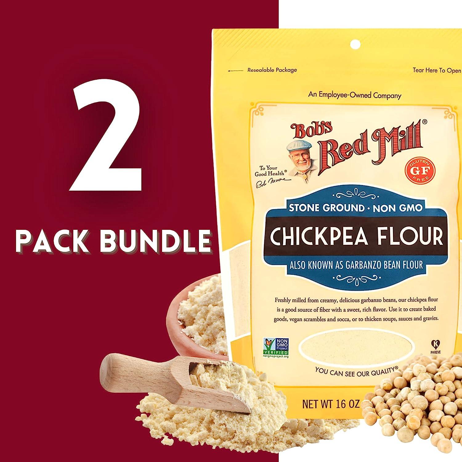 Chickpea Flour Bundle. Includes Two16 Oz Bags of Bobs Red Mill