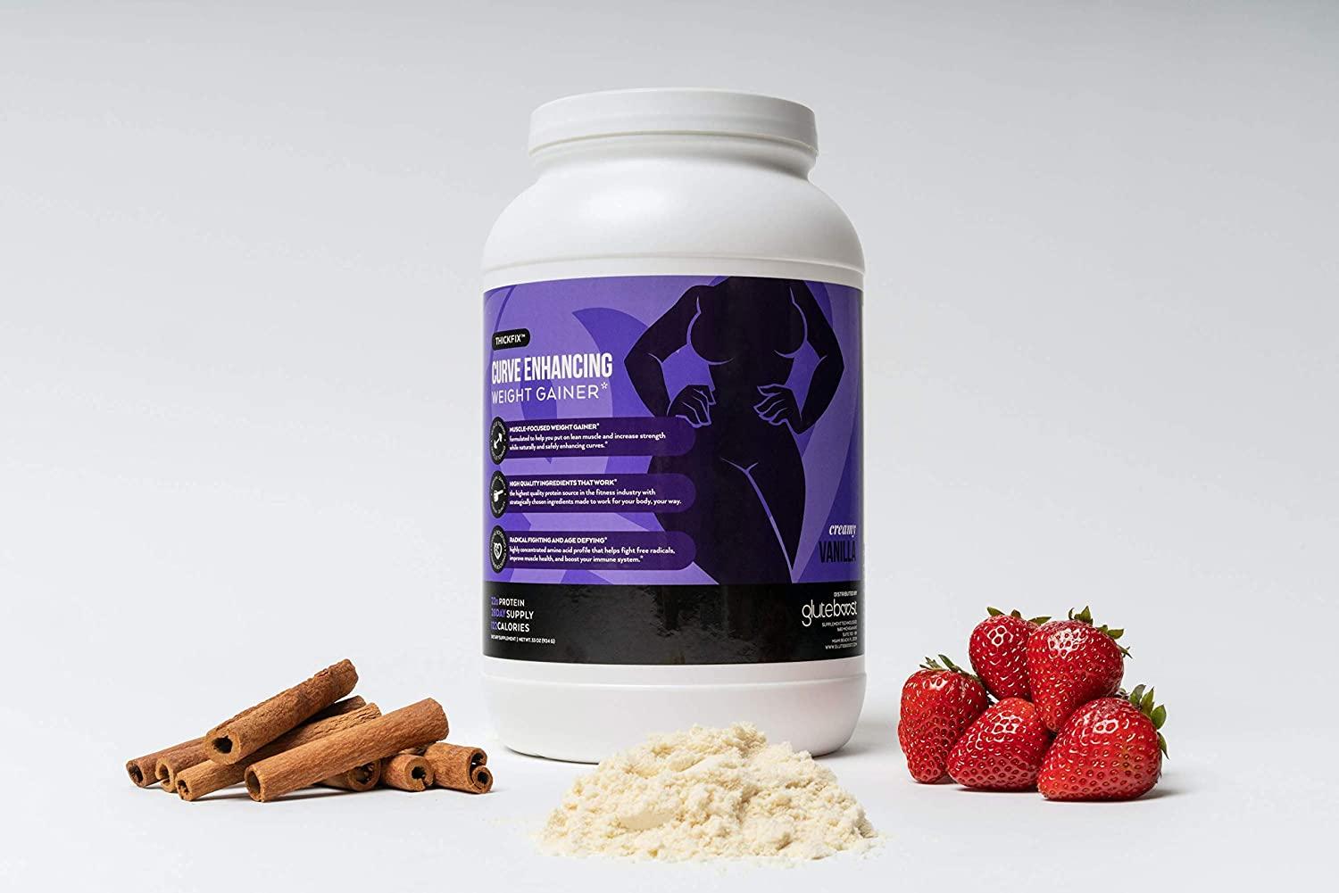 Gluteboost - ThickFix Combo Kit - Natural Curve Enhancement Whey Protein  Shake and Cream - Increase Curves and Muscle