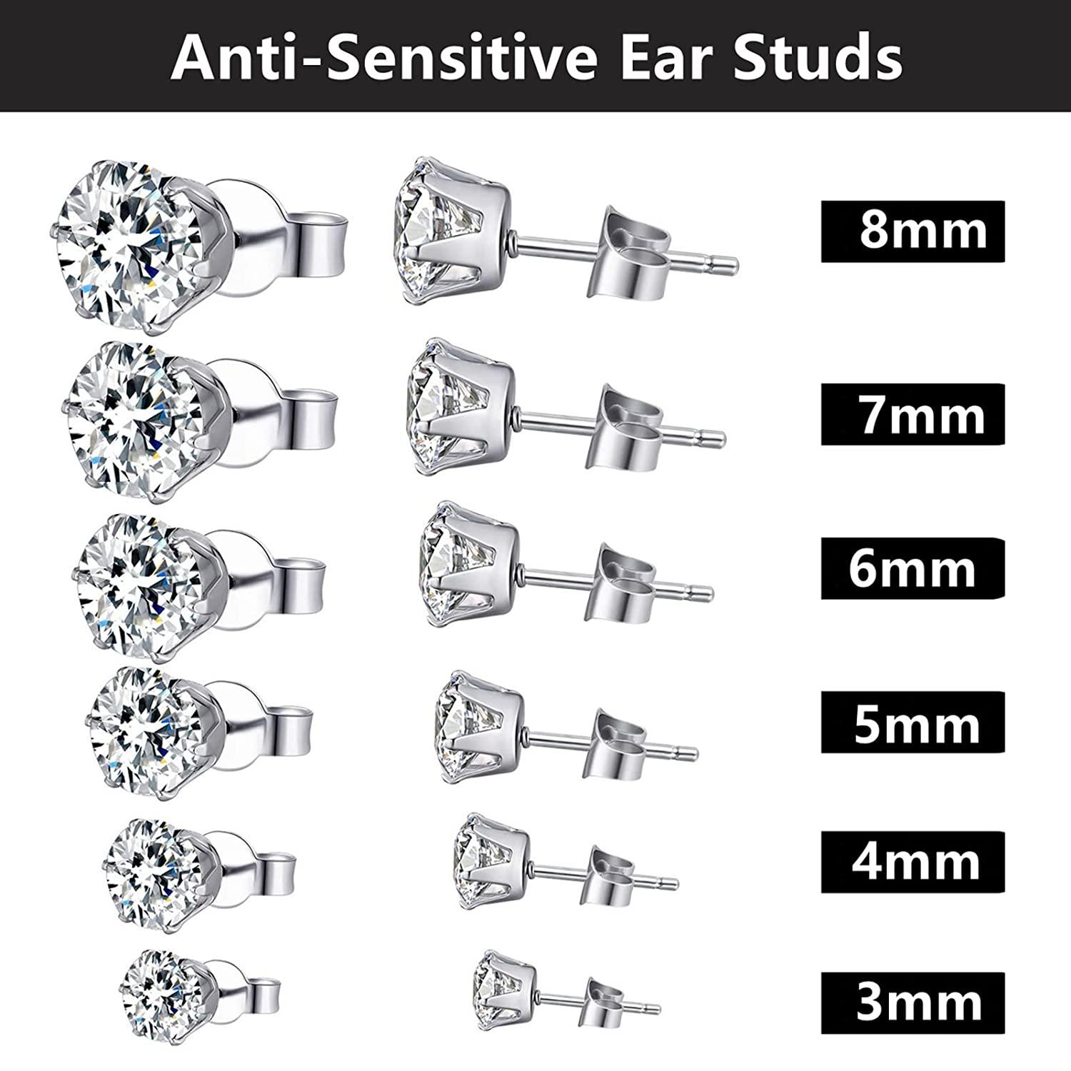 HYJLPAF Safety Ear Piercing Kit – 4 Pack Disposable Self Ear Piercing Gun  with 5mm Silver Earring Studs
