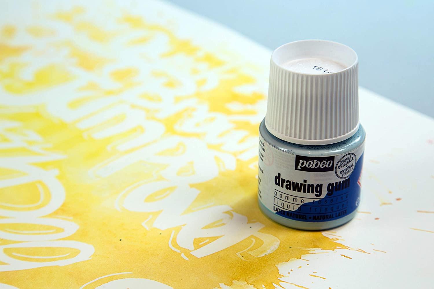 Pebeo Easy Peel Liquid Latex Masking Fluid - Drawing Gum - Dries Quickly -  For Ink - Watercolor - Gouache Painting & Illustration - Fine Arts & Crafts  Supplies - 45ml Bottle