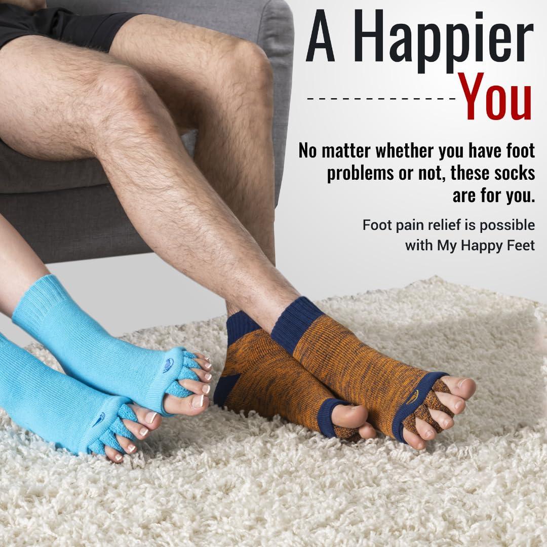 Happy Feet Original Foot Alignment Socks with Toe Separator ...