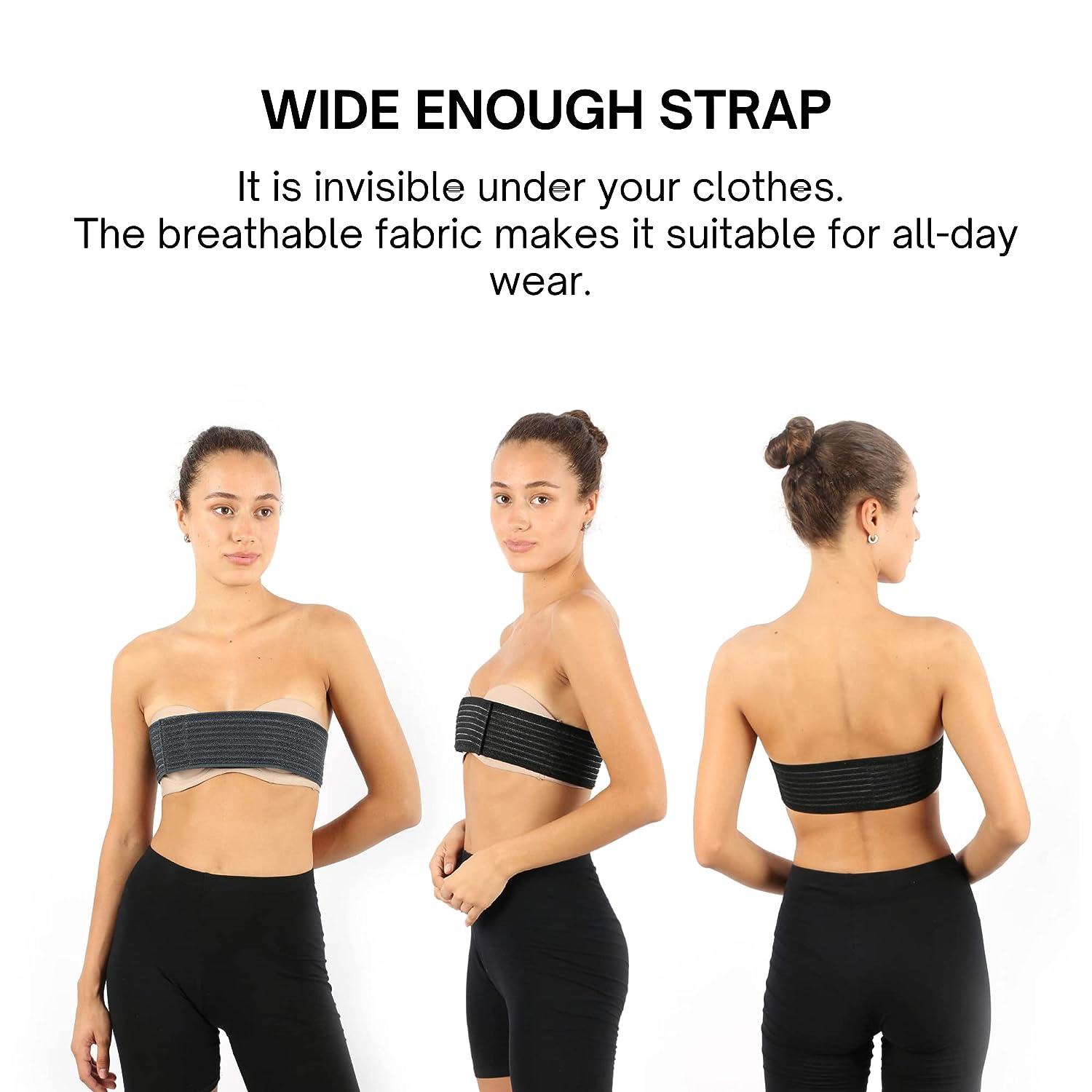 Breast Implant Stabilizer Band, Post Surgery Compression Support Strap for Breast  Augmentation, Reduction, Lift, Chest Belt, One Size Fits All (Black)