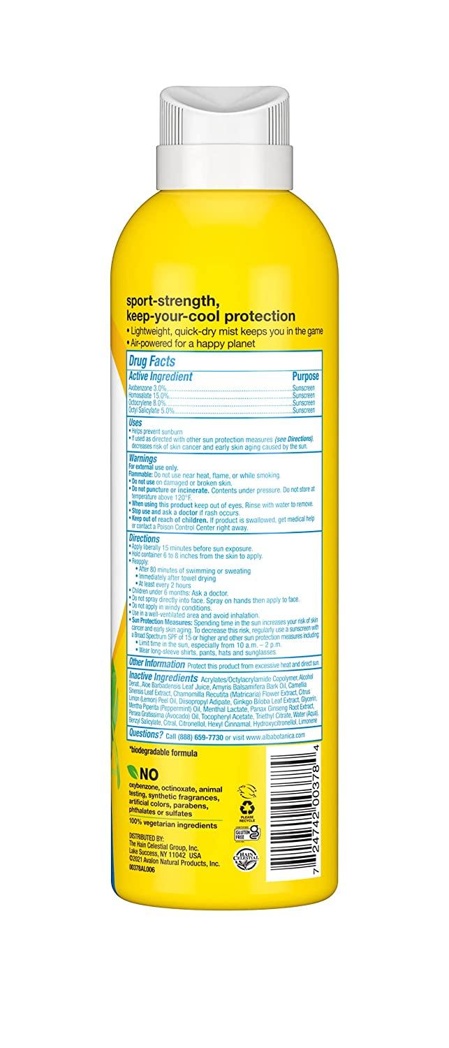 alba sport sunscreen spray