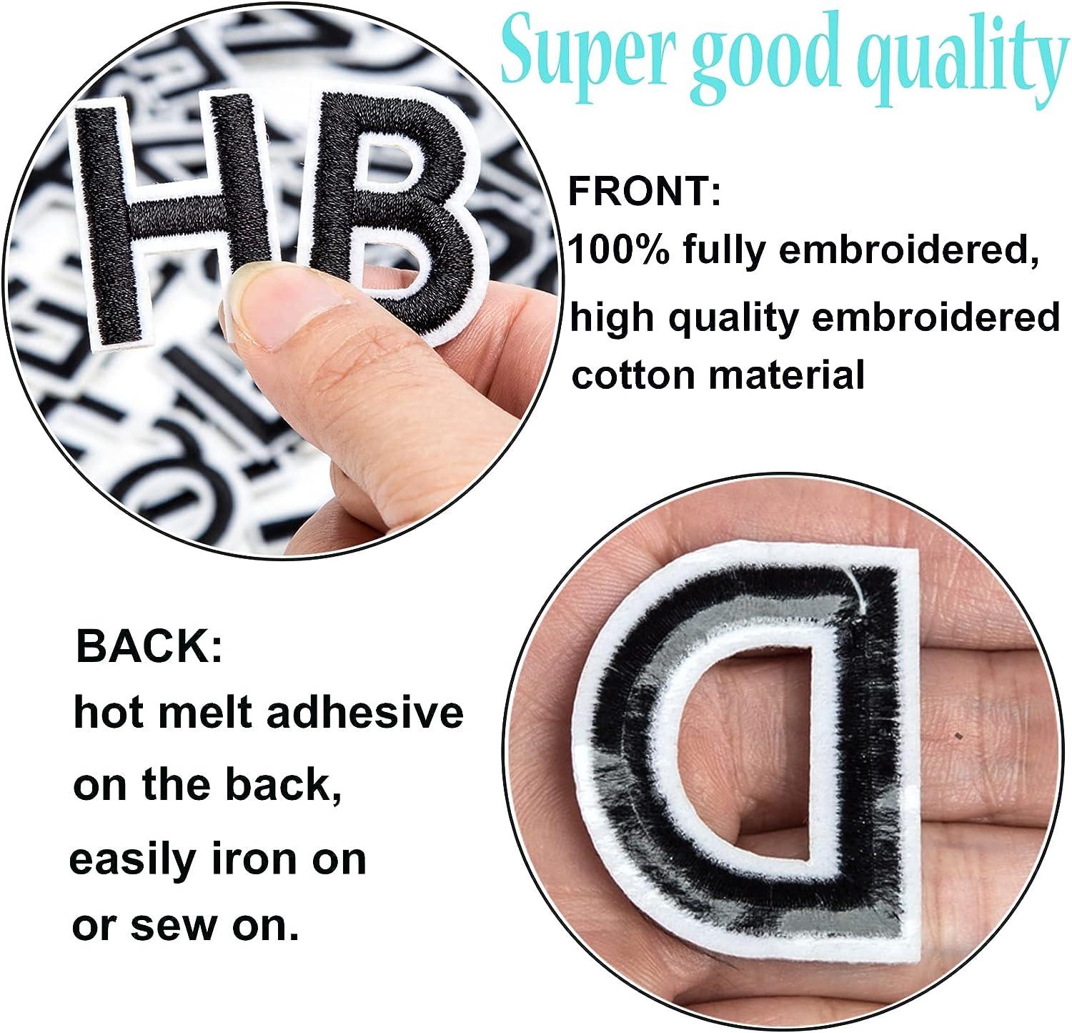 72 stuks opstrijkbare letters en cijfers patches voor kleding