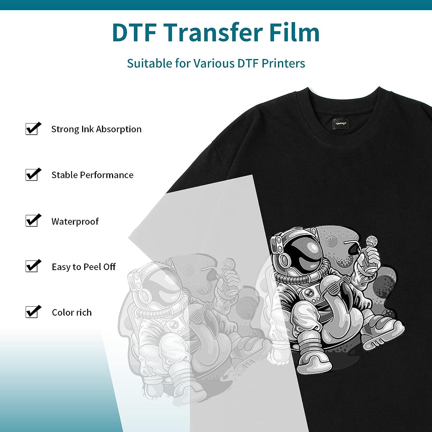  DTF Transfer Film for DTF Sublimation Printer, A4(8.3 x 11.7)  30 Sheets Premium Double-Sided Matte Finish PET Heat Transfer Paper,Direct  Print On T-Shirts Textile