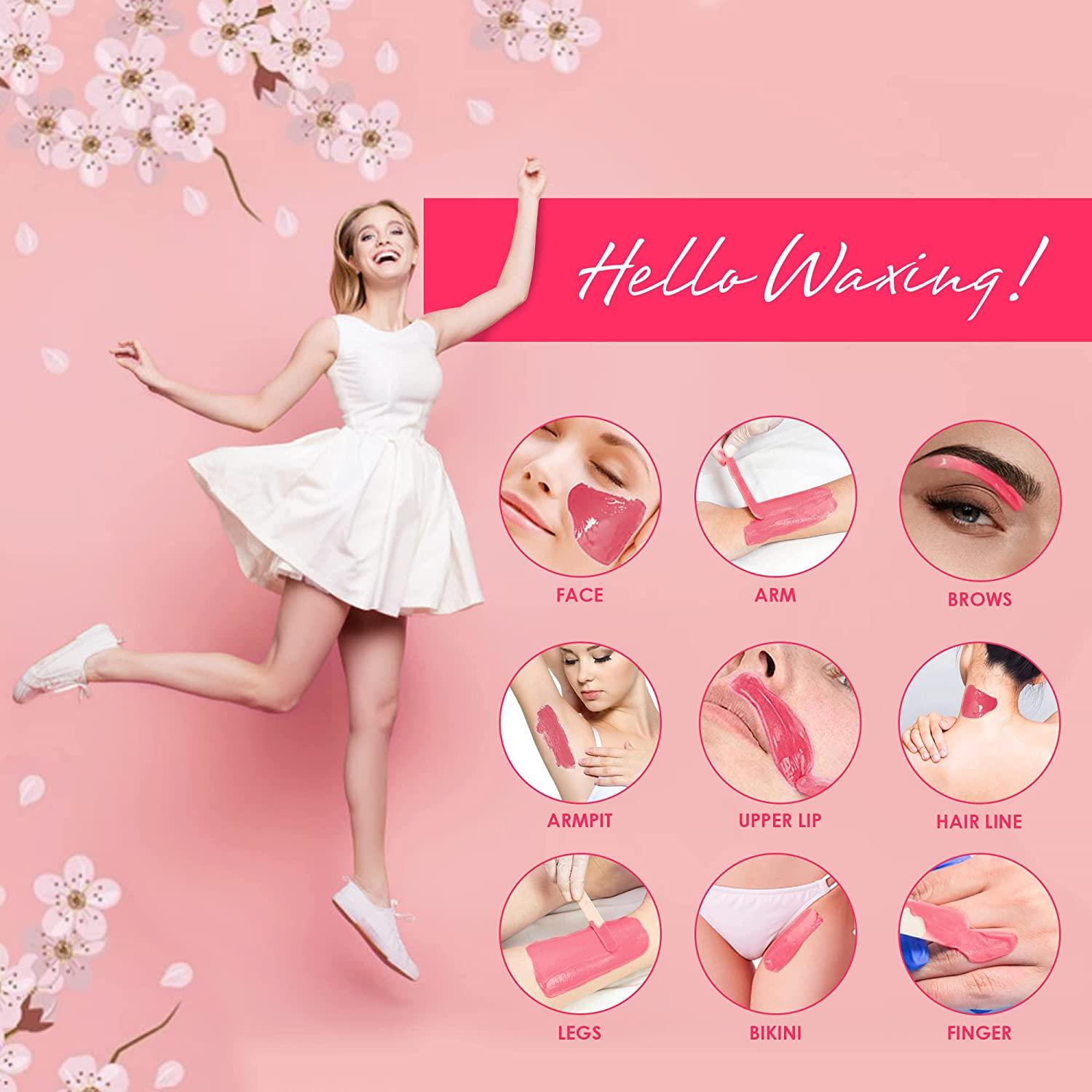 Waxing Kit for Coarse Hair Removal, Wax Warmer Kit for Brazilian Bikini