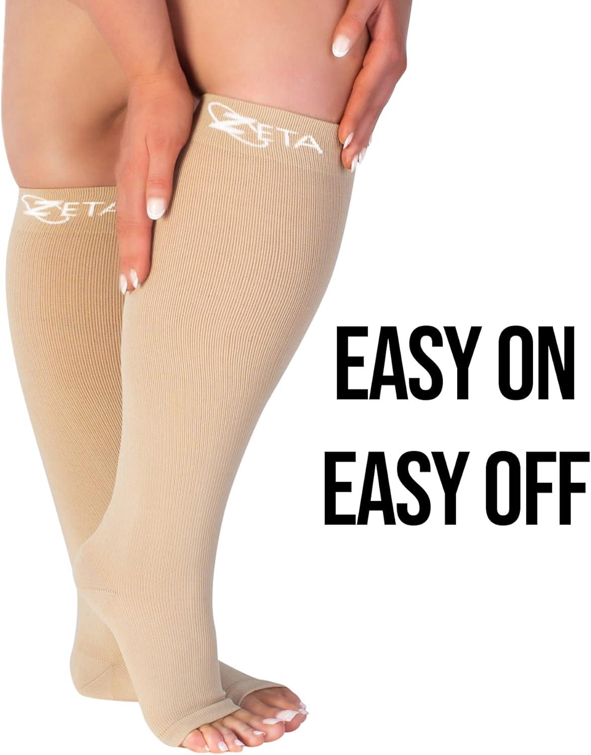 Zeta Wear Compression Stockings for Women Thick Calves Comfortable