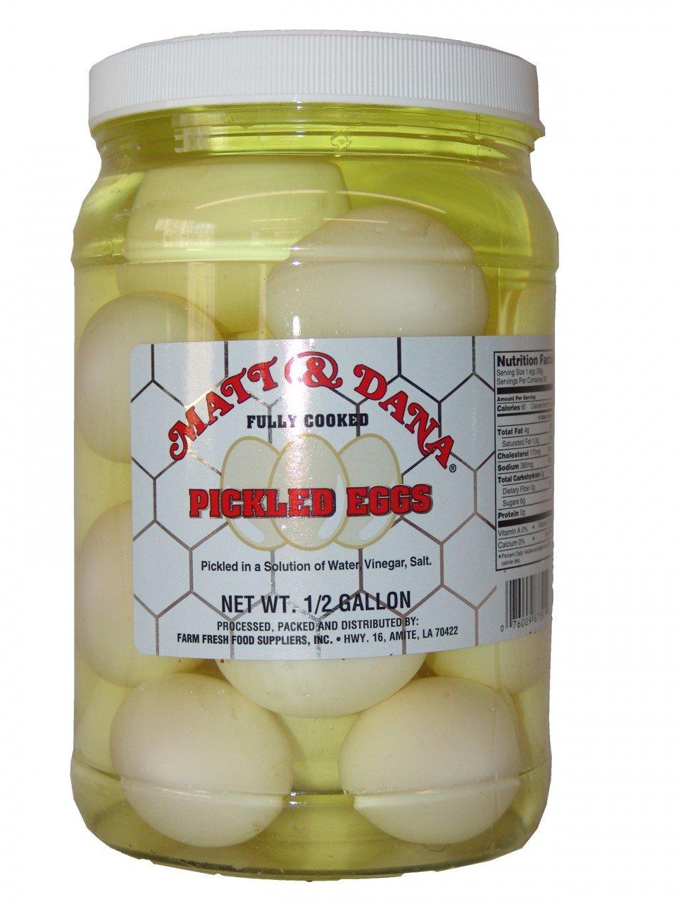 Delicious Pickled White Eggs 1/2 Gallon Jar
