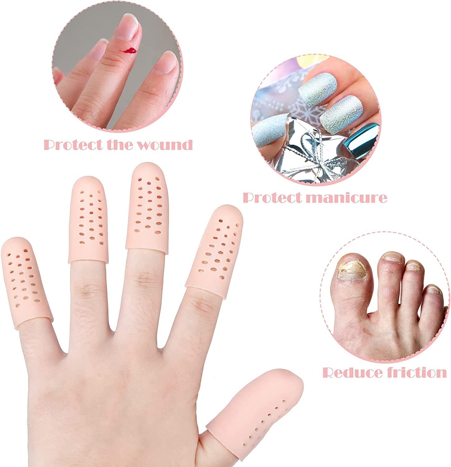 20 Pieces Gel Finger Cots Silicone Finger Protectors Silicone Finger