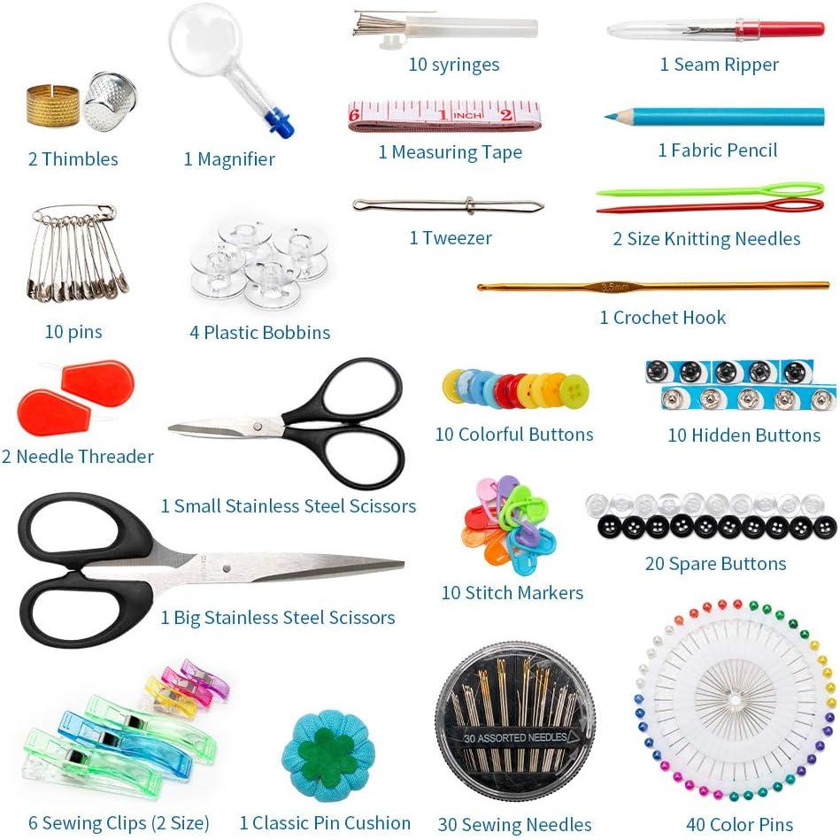 GOANDO Sewing Kit for Adults Emergency Repair and Travel Kits Filled Sewing Needle and Thread Kit Scissors Thimble and Clips Etc for Family Everyday