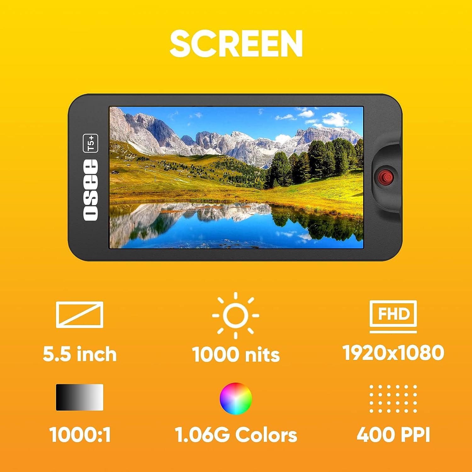 Osee T5+ 5.5 Daylight Visible 1000nits DSLR Field Monitor with 3D