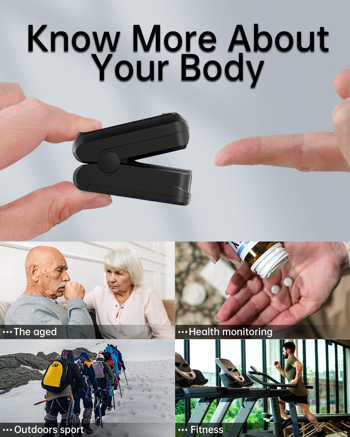 Fingertip Pulse Oximeter HOLFENRY Pulse Oximeter Bluetooth
