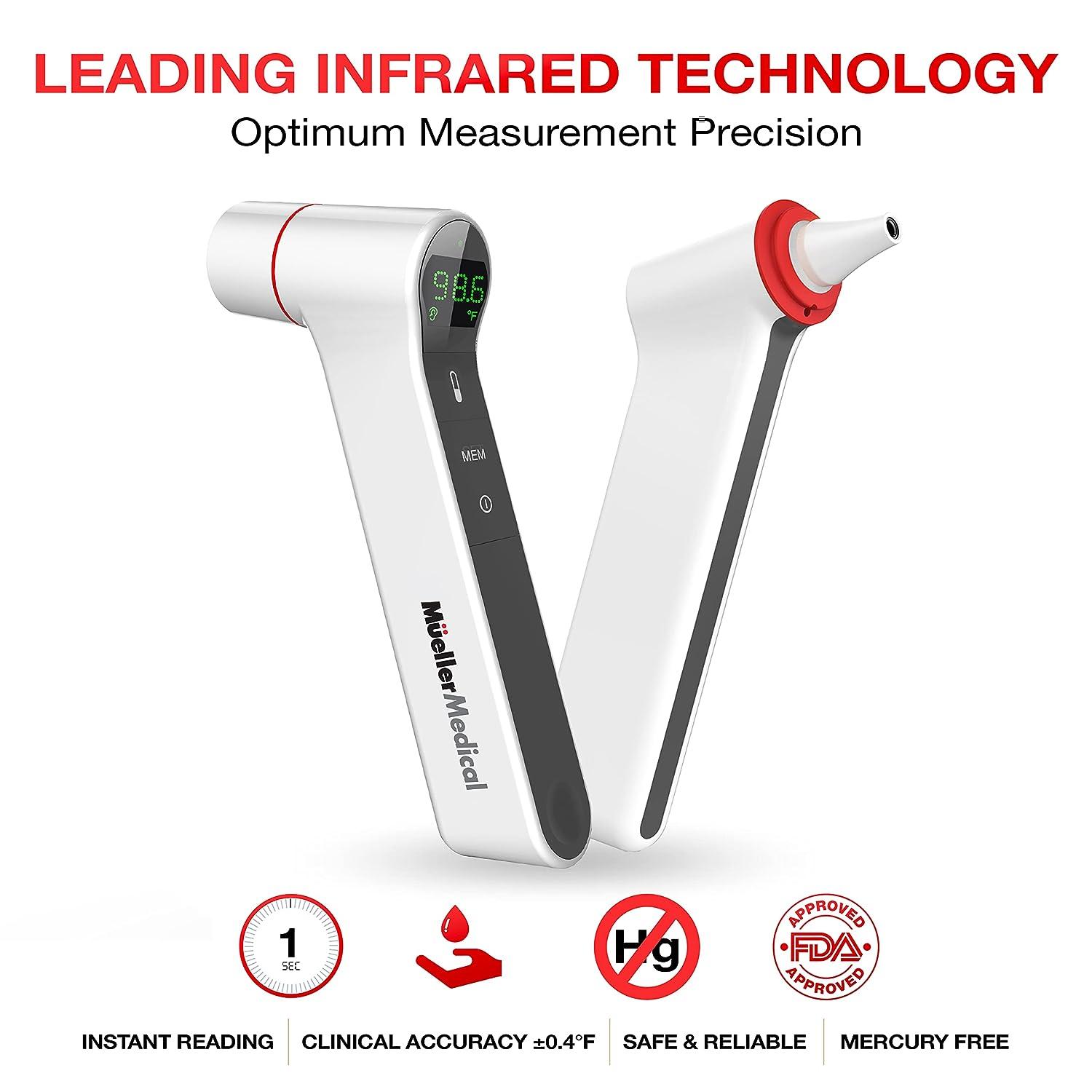 Mueller Ear Forehead Thermometer for Adults and Kids NonContact Body