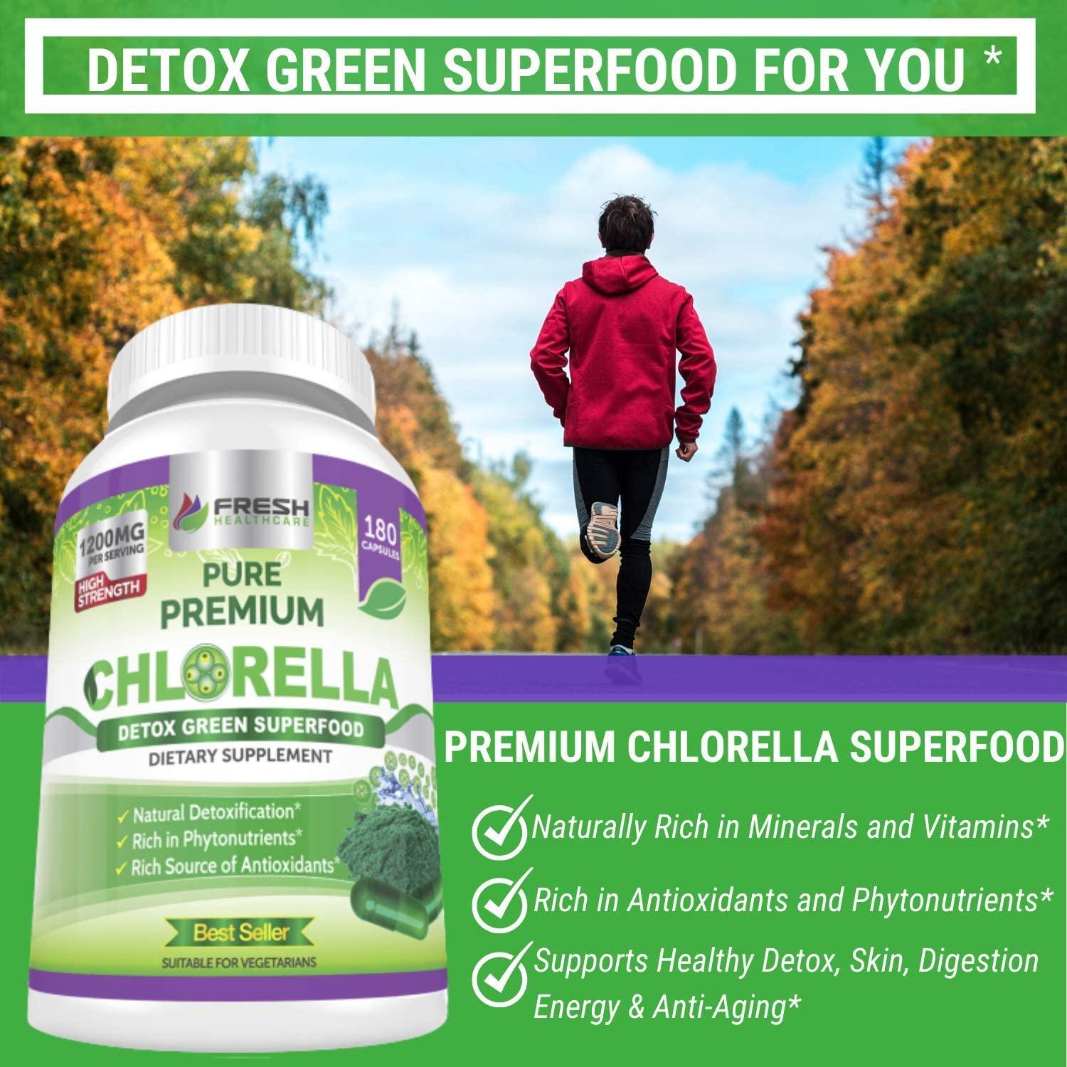 Fresh Healthcare Premium Chlorella Supplement 1200mg Vegan Capsules