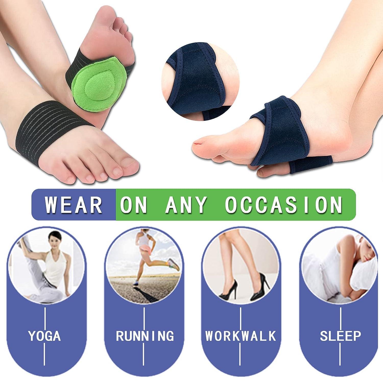 SUBAOQI 2 Pair plantar fasciitis relief foot band arch support brace