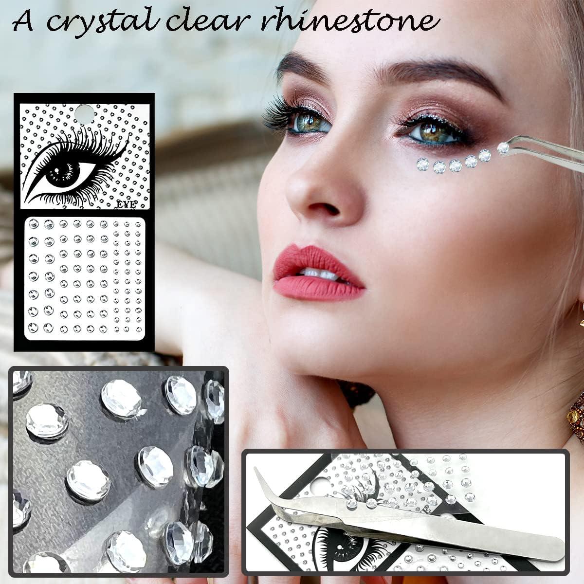 4 Sheets Face Gems Eye Jewels Rhinestones Stickers Small Face Gems