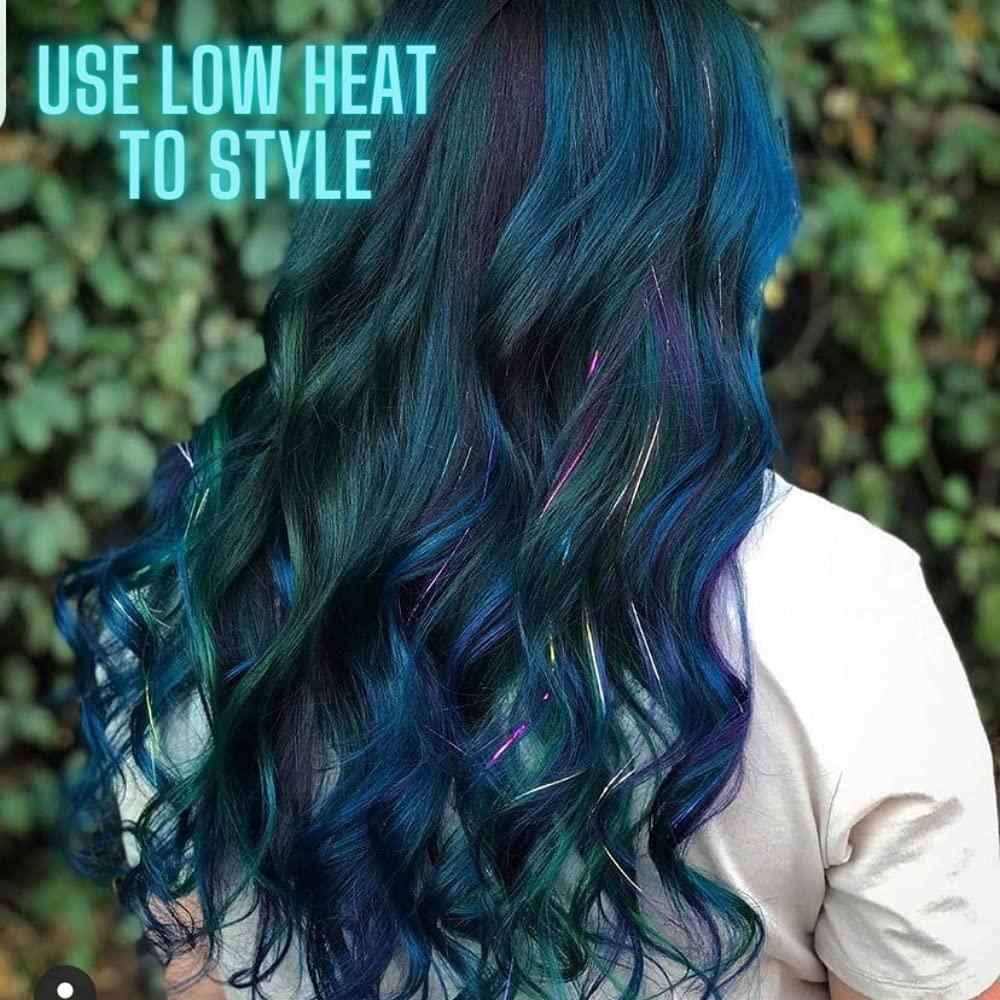 Hair Tinsel Strands, Rainbow Glitter Feather Extensions, Silk Tensil