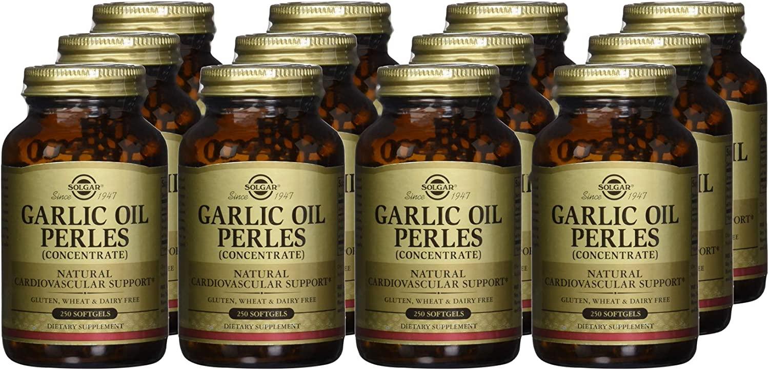 Solgar Garlic Oil Perles Concentrate 250 Softgels for Heart Health