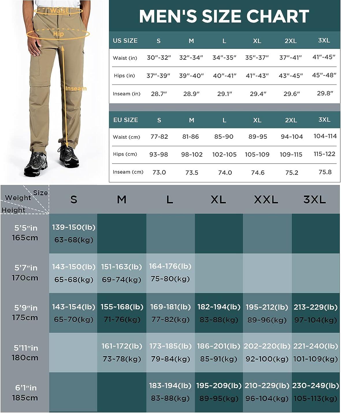 181 Lbs 143 Kg In Pounds Wespornow Men's Convertible Hiking Pants