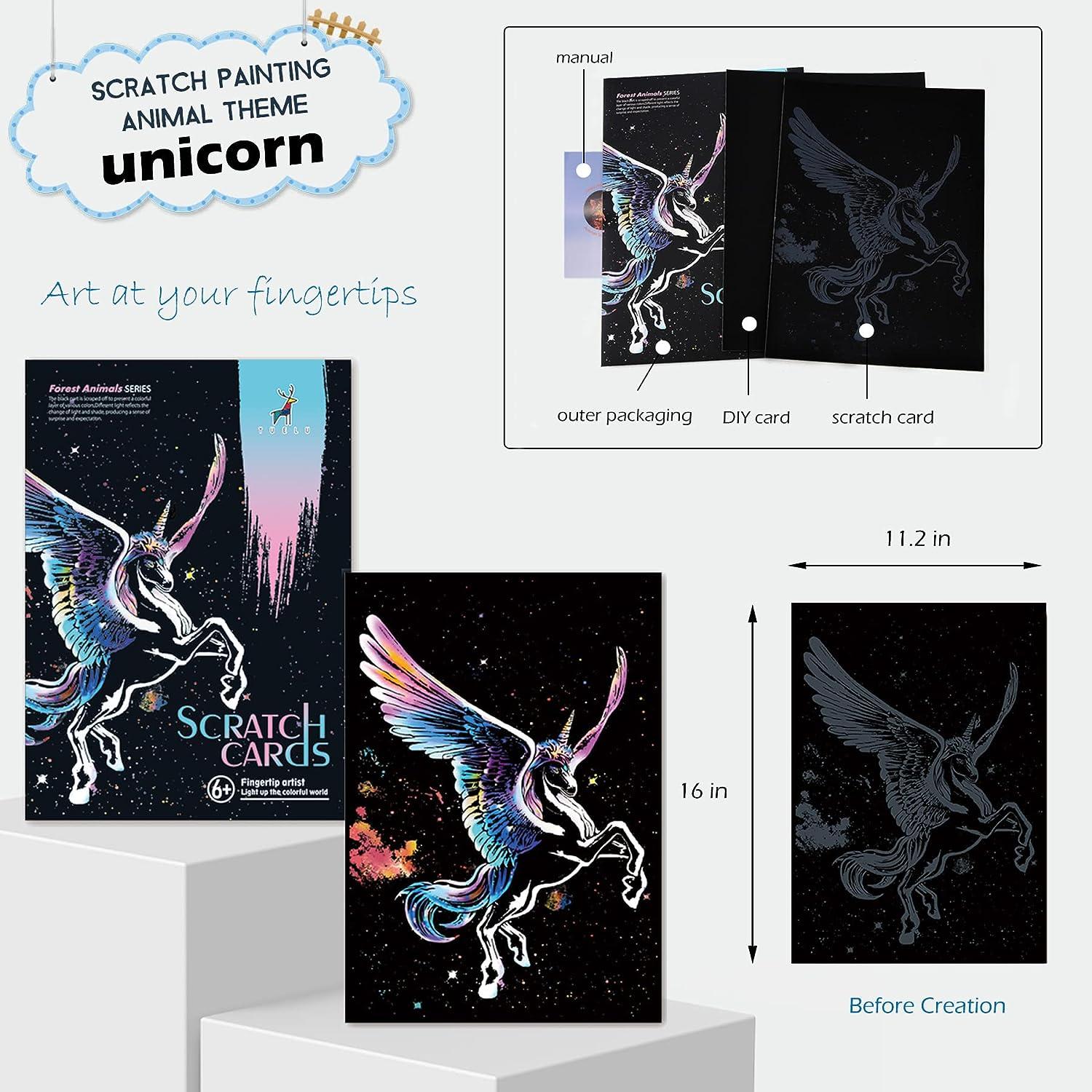 Niewalda Scratch Painting for Adults, Rainbow Sketch Pad DIY Scratchboard  for Kids & Adults, Engraving Art & Craft Set, Scratch Painting Creative  Gift, with Tools (Unicorn + cat) Unicorn-Cat