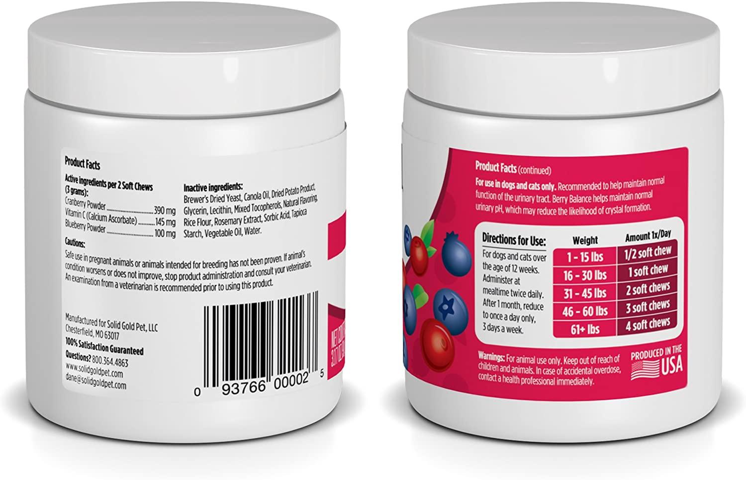 Solid Gold Cranberry Supplement for Dogs & Cats for Urinary Tract