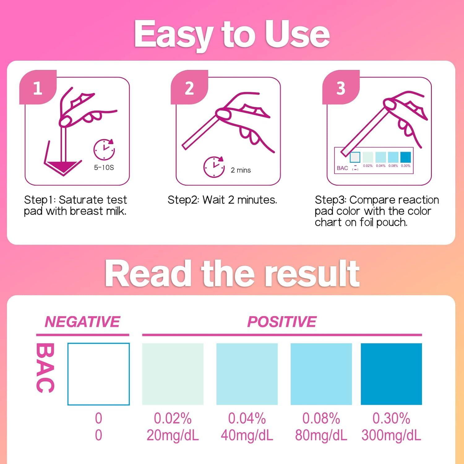 Easy Home Breastmilk Alcohol Test Strips at Home Alcohol Test for
