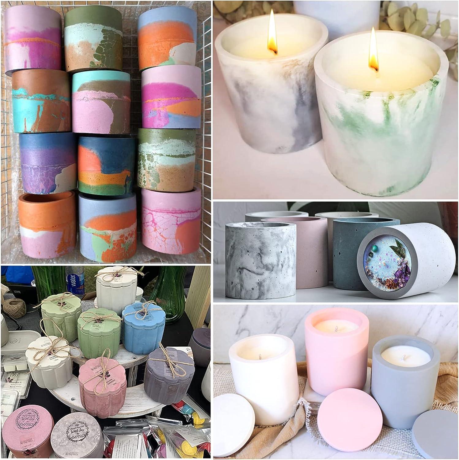 BABORUI Candle Jar Molds Silicone Concrete Molds for Candle Holder with