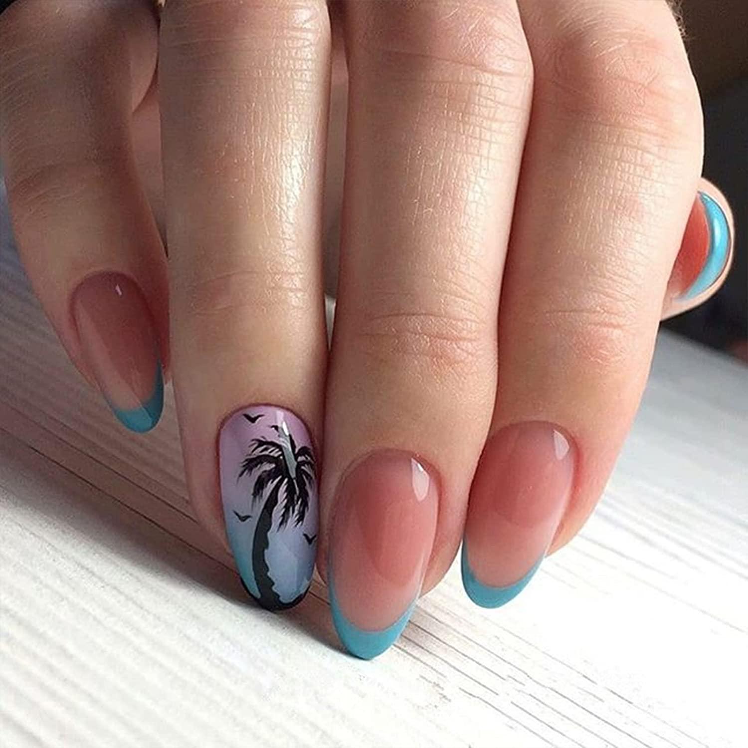 Coconut Print Summer Nails That Glam