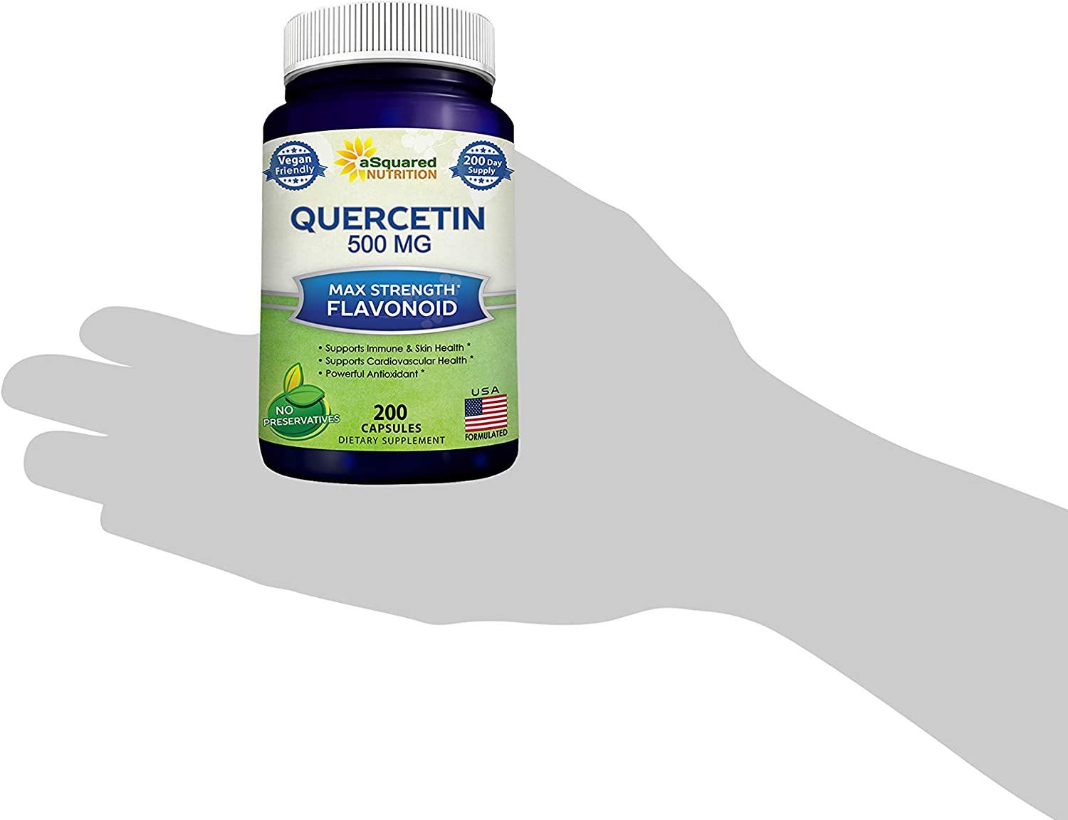 Quercetin 500mg Supplement 200 Capsules Quercetin Dihydrate to