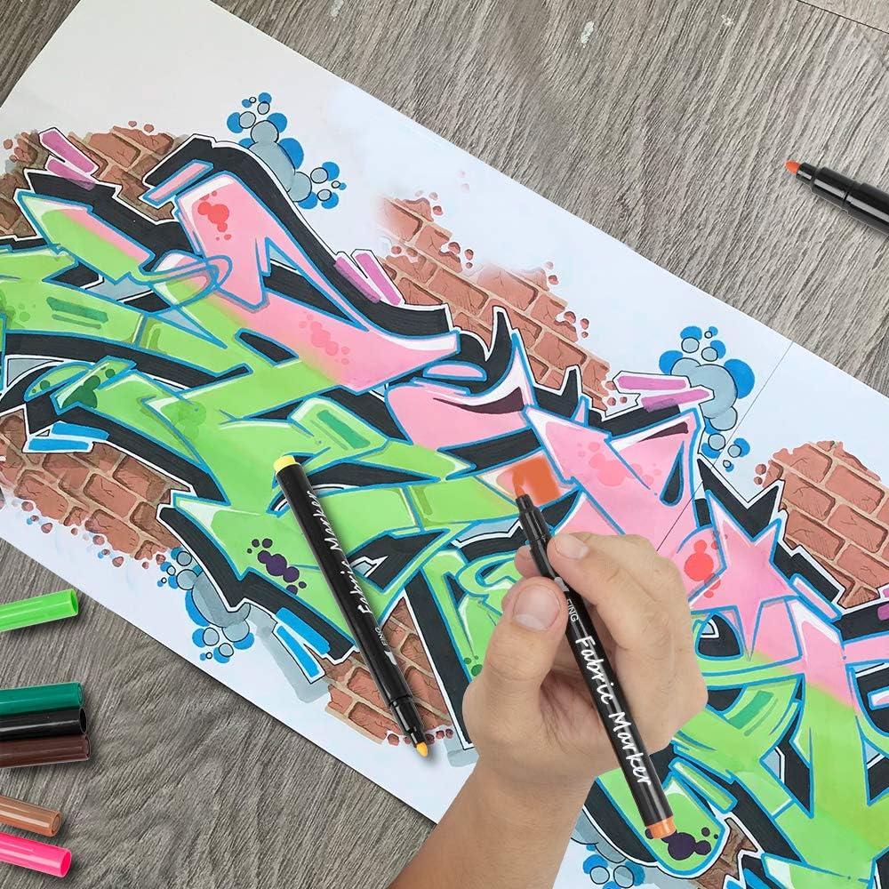 JR.WHITE Fabric Markers Permanent Set of 24 Colors Ideal for T Shirts