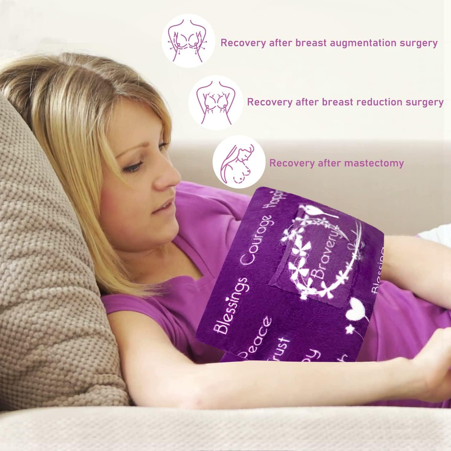 sesany Mastectomy Pillow Post Surgery Recovery Breast Reduction Breast  Augmentation Supplies Comfort Items After Surgery Breast Cancer Survivor  Gifts for Women Mastectomy Patients Purple Blessing 4111