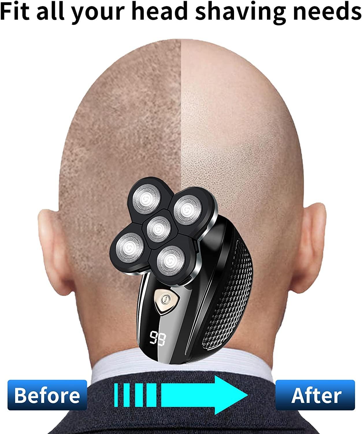 6in1 Head Shaver for Bald Men Cordless Waterproof Design Electric