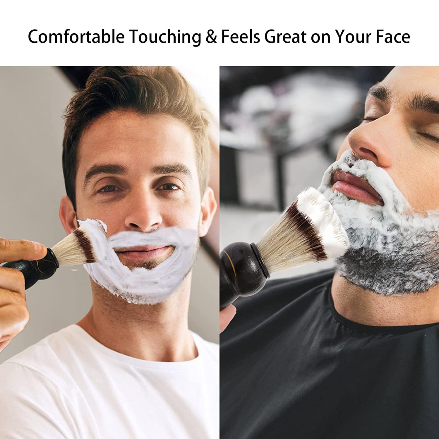 Genixart Pure Horsehair Shaving Brush with Black Wooden Handle