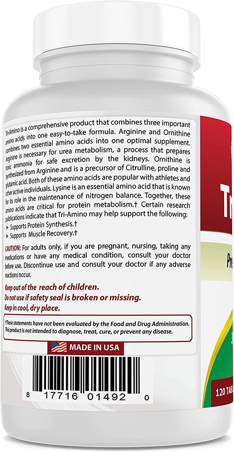 Best Naturals TriAmino with LArginine, LOrnithine, LLysine 120