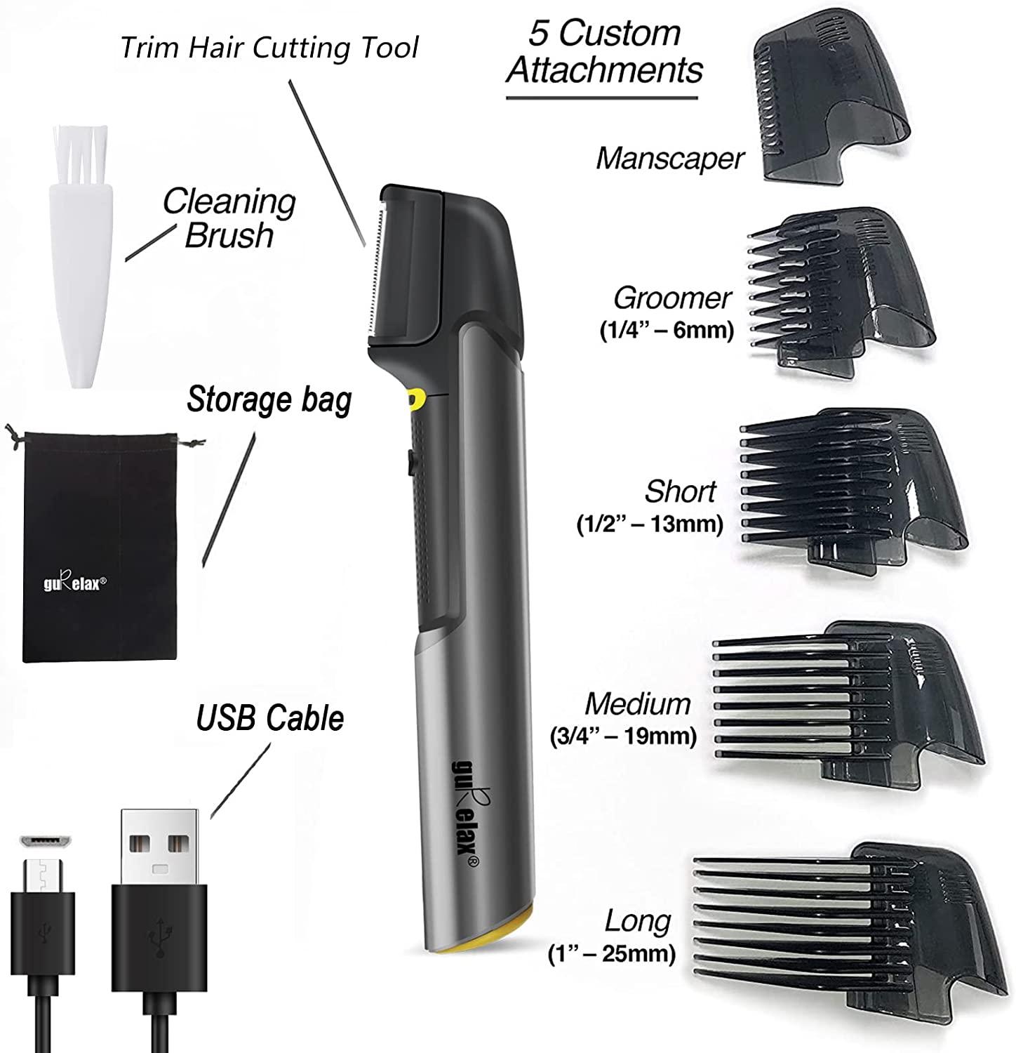 Gurelax Titanium Trim Hair Trimmer for Men AllinOne Body Hair
