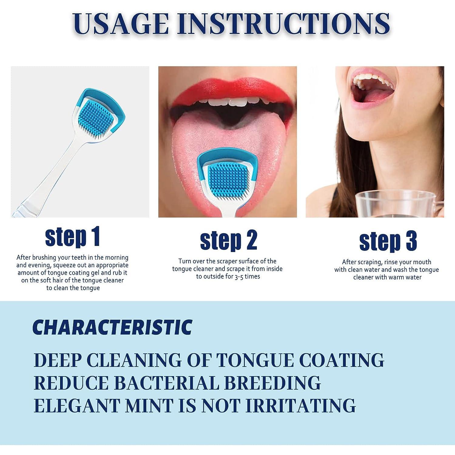 Tongue Cleaning Gel Set Fresh Breath Solution for Adults and Kids