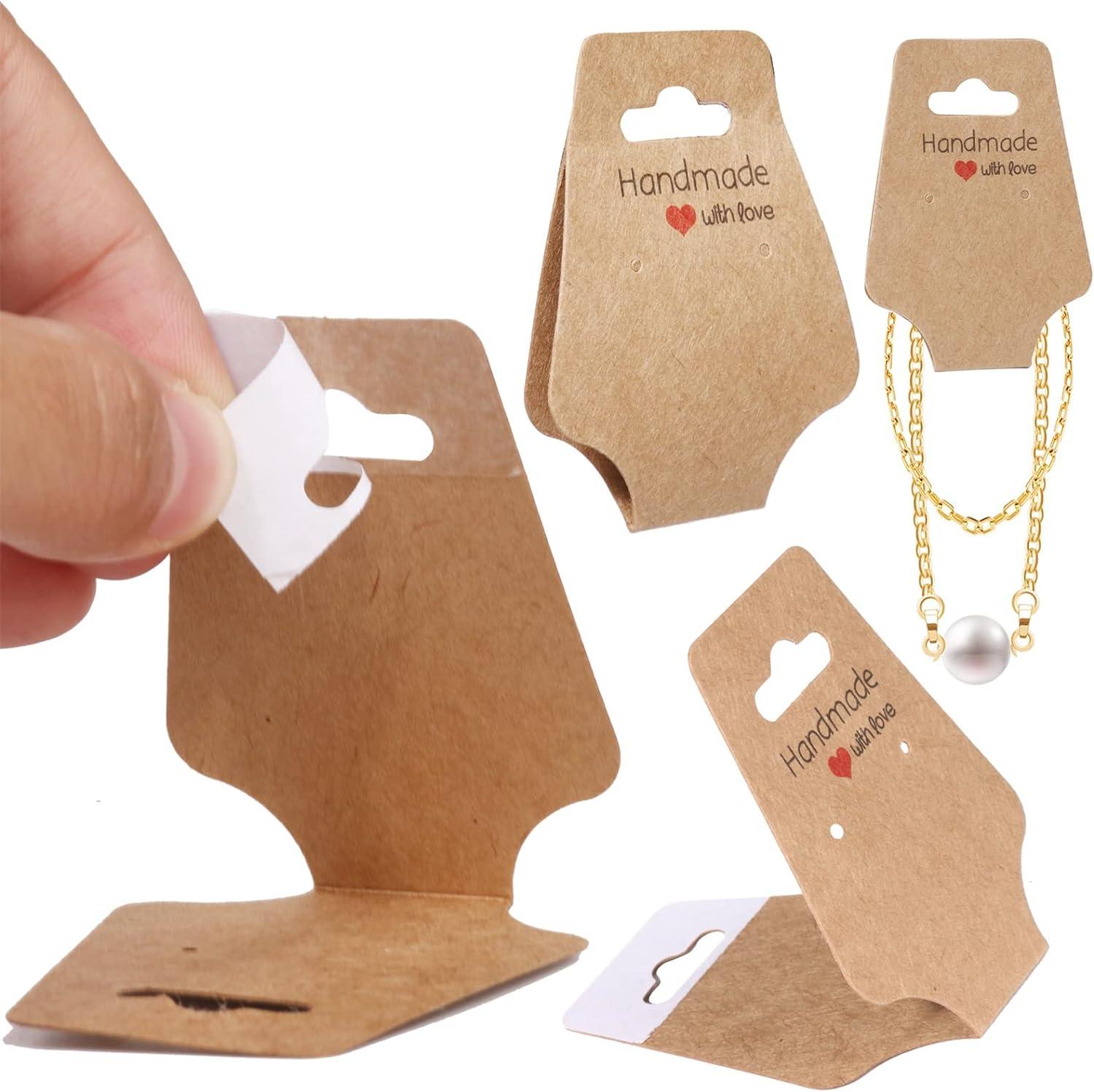 200PCS Earring Cards for Selling with 200PCS Bags Brown Earring