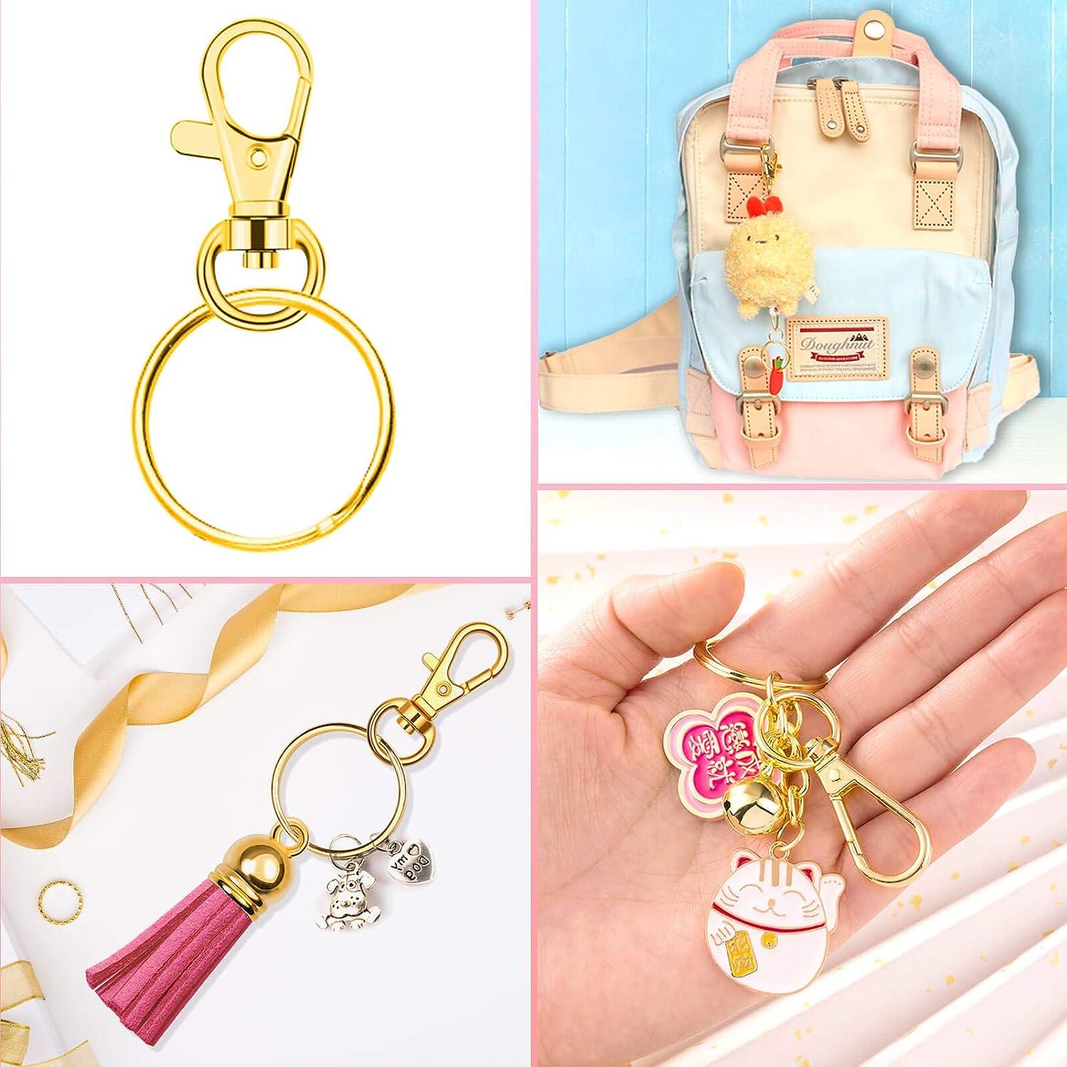 Gold Keychain Rings for Craft Paxcoo 100pcs Keychain Hardware Kit
